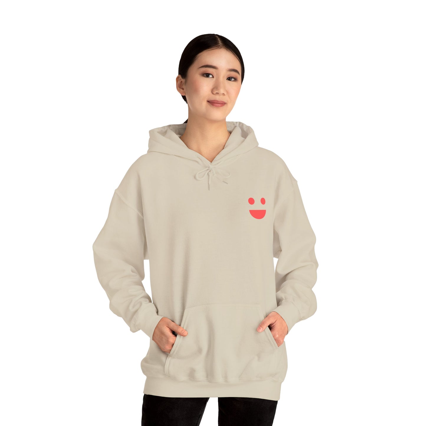 Hoodie — 'Small Miracles In Life Exist' Minimal Smiley Pullover