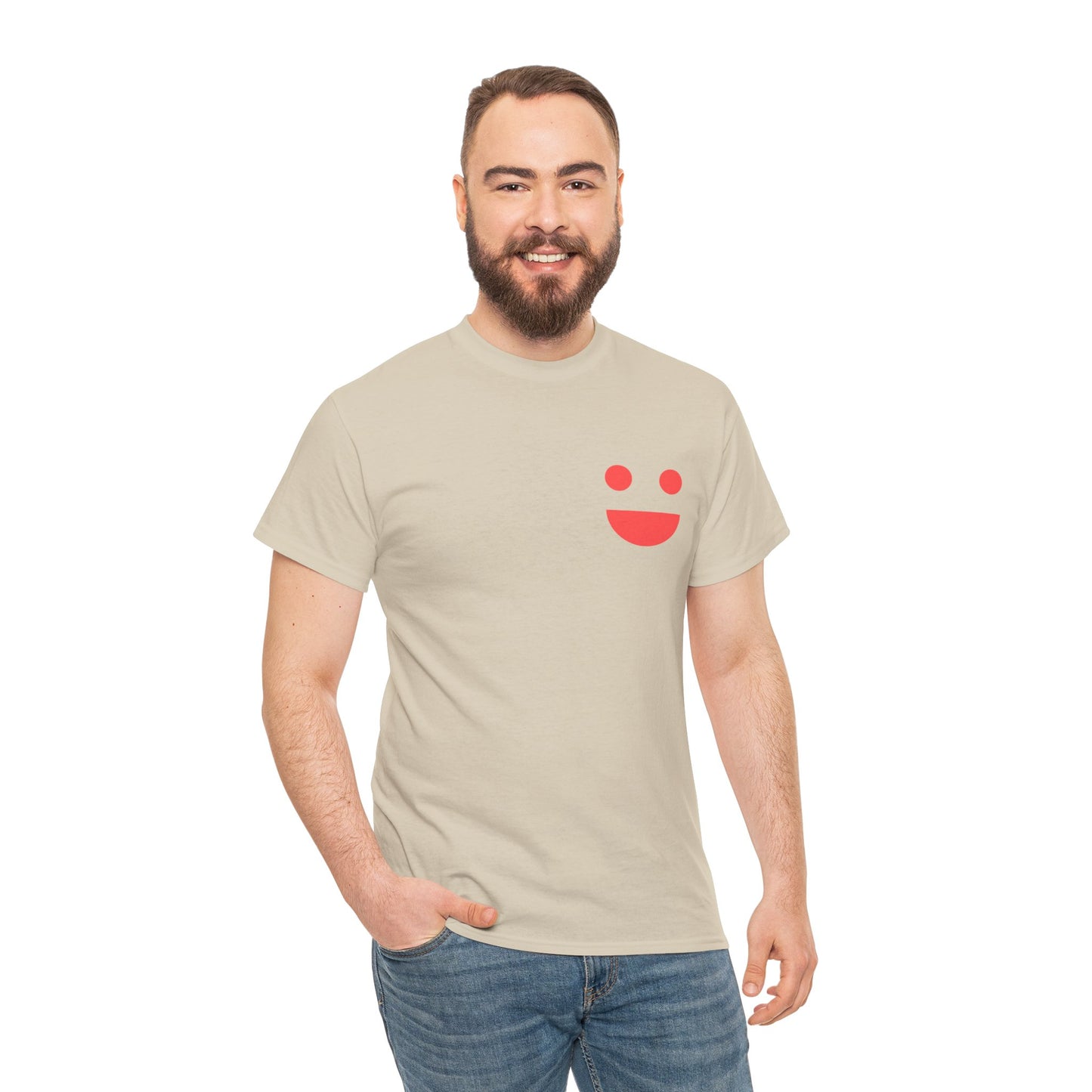 T-Shirt — “SMILE” Small Miracles In Life Exist Back Print, Minimal Smile Front