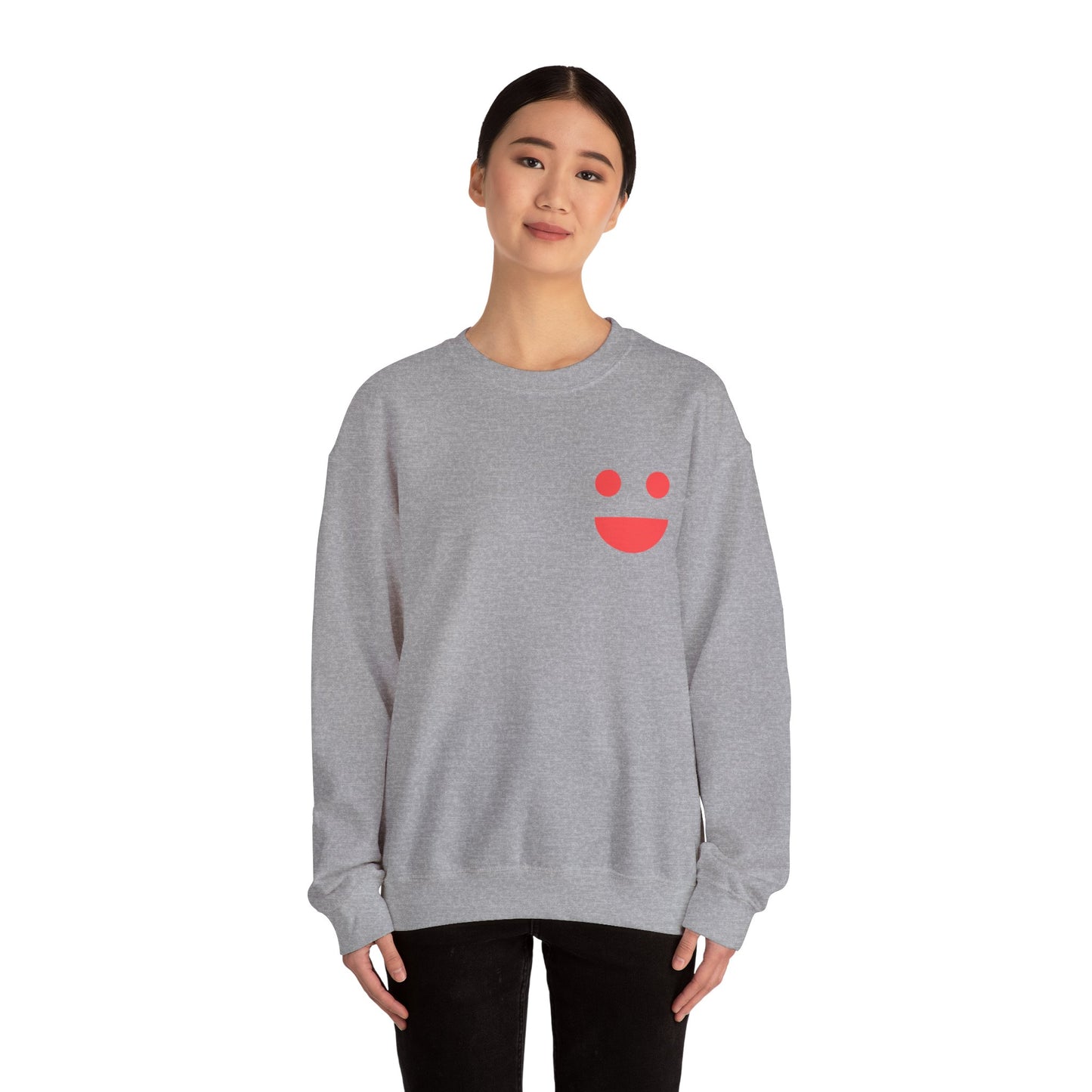 Crewneck Sweatshirt — "SMILE" Colorblock Back Print (Small Miracles In Life Exist)