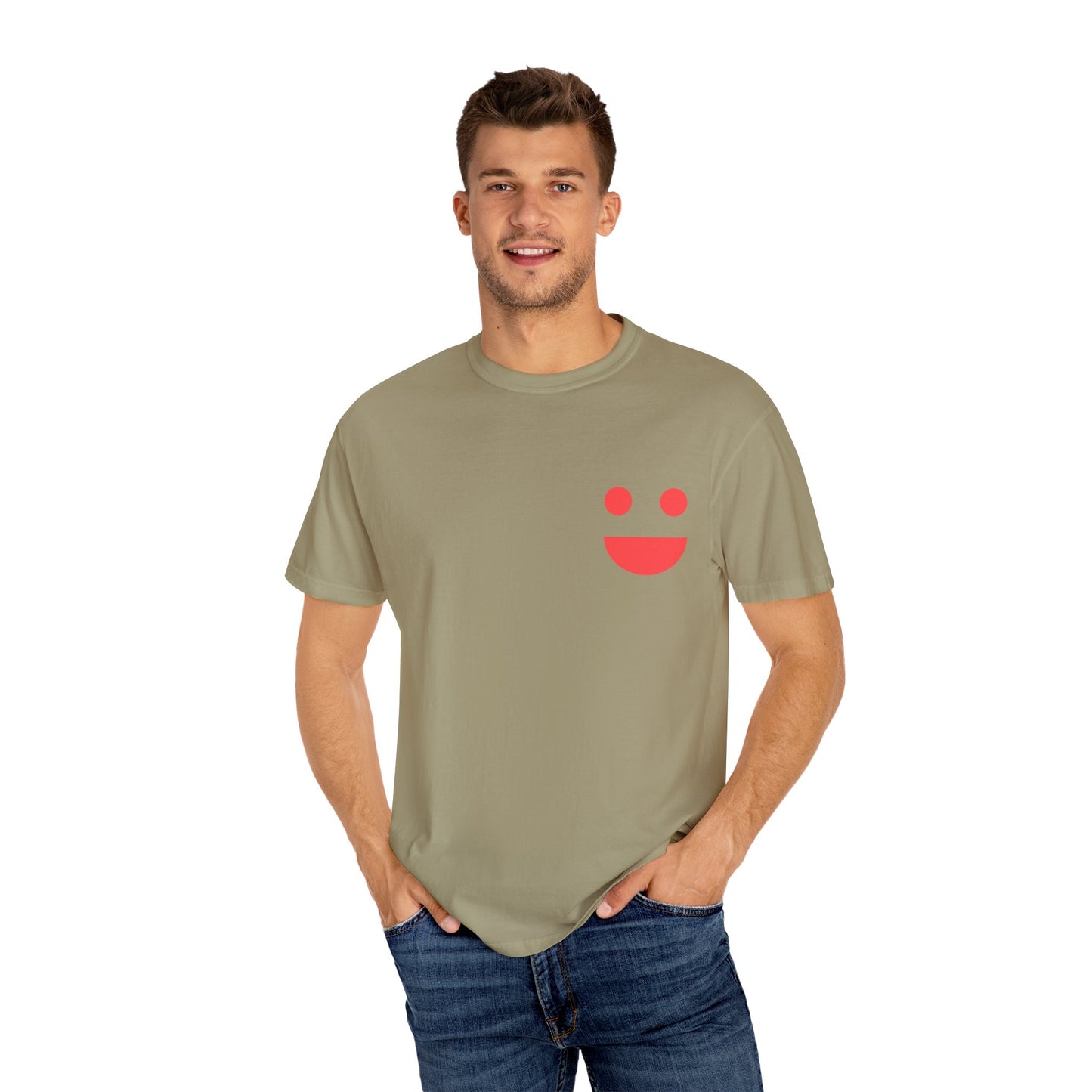 Smile Pocket Tee — “Small Miracles in Life Exist” Inspirational Graphic T-Shirt