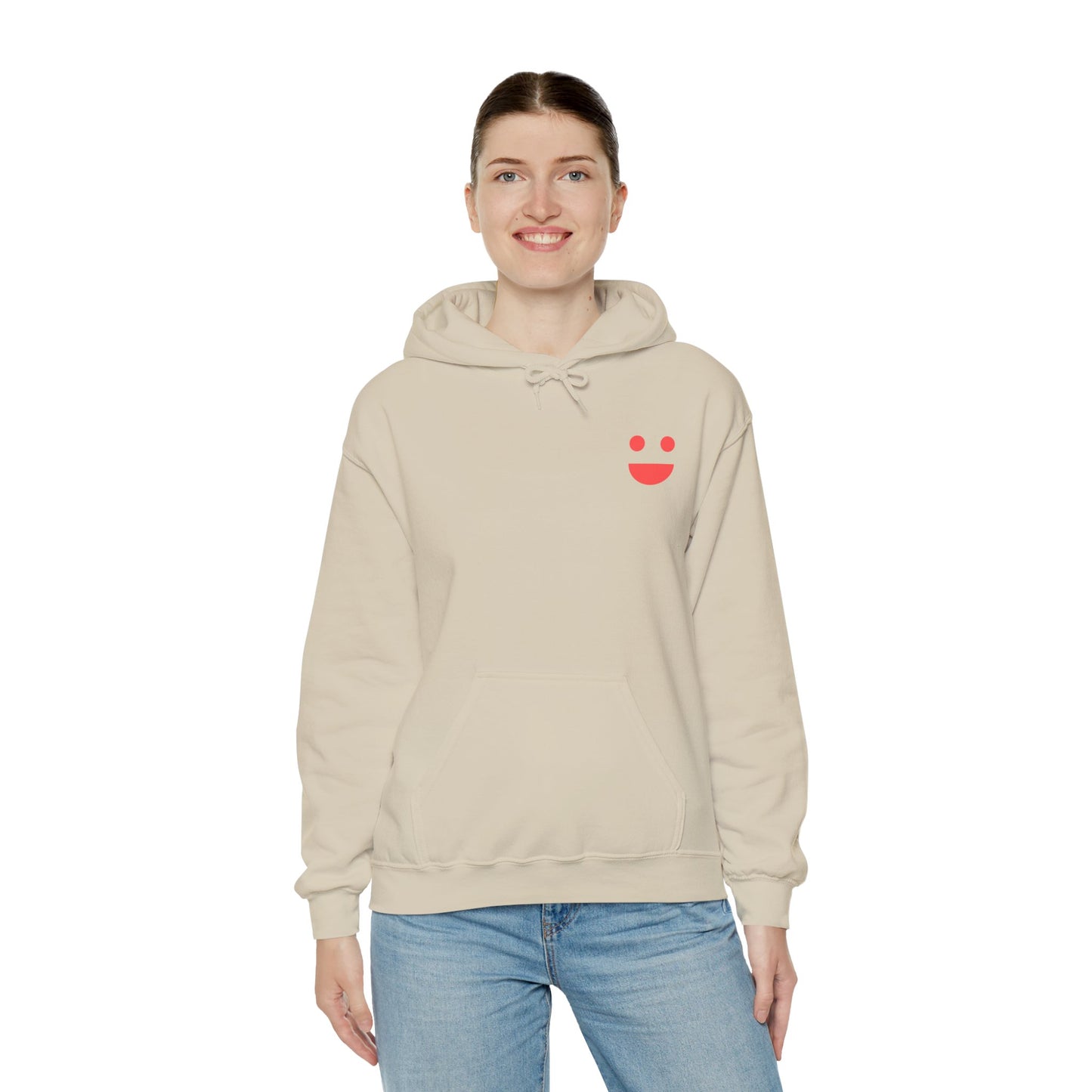 Hoodie — 'Small Miracles In Life Exist' Minimal Smiley Pullover