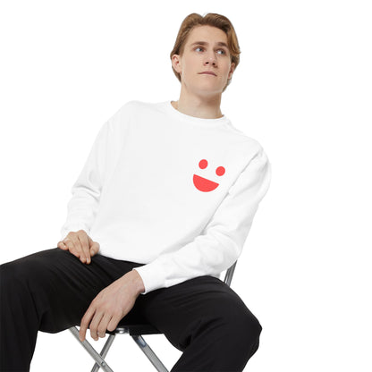 Sweatshirt — 'Small Miracles in Life Exist' Colorblock Smile Crewneck
