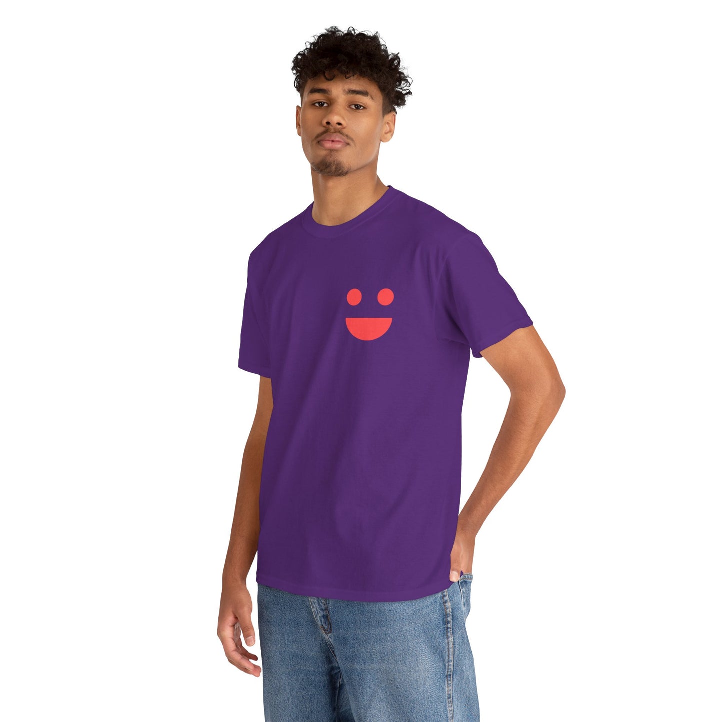 T-Shirt — “SMILE” Small Miracles In Life Exist Back Print, Minimal Smile Front