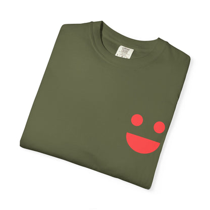 Smile Pocket Tee — “Small Miracles in Life Exist” Inspirational Graphic T-Shirt