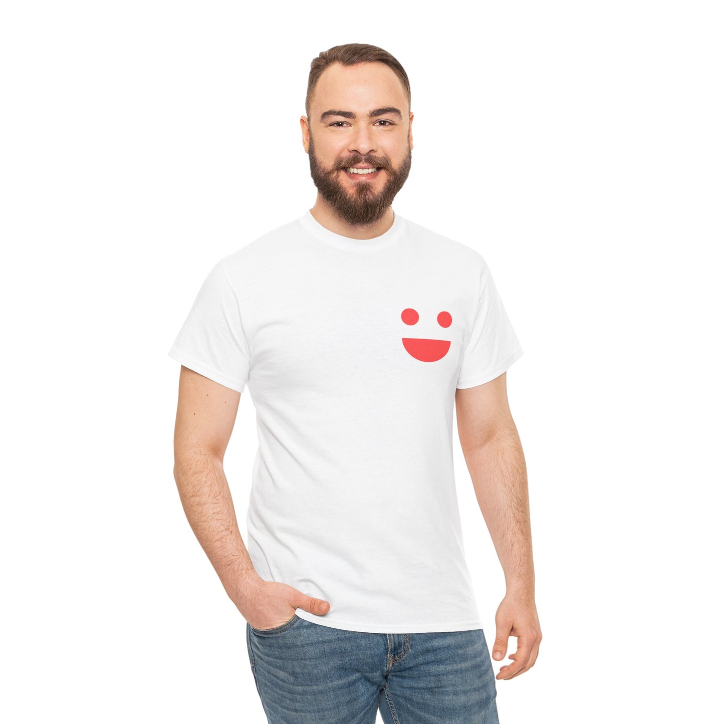 T-Shirt — “SMILE” Small Miracles In Life Exist Back Print, Minimal Smile Front