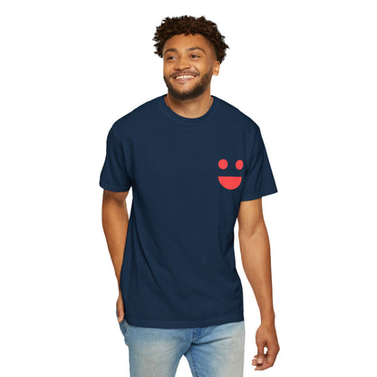 Smile Pocket Tee — “Small Miracles in Life Exist” Inspirational Graphic T-Shirt