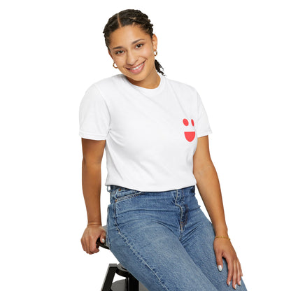 Smile Pocket Tee — “Small Miracles in Life Exist” Inspirational Graphic T-Shirt