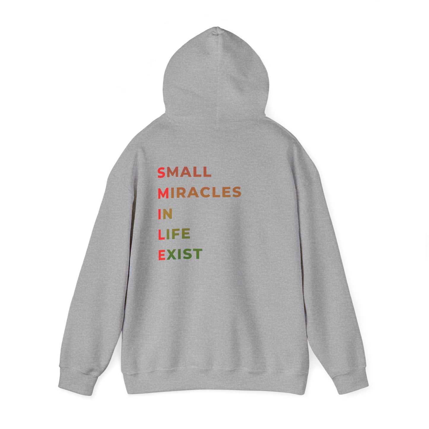 Hoodie — 'Small Miracles In Life Exist' Minimal Smiley Pullover
