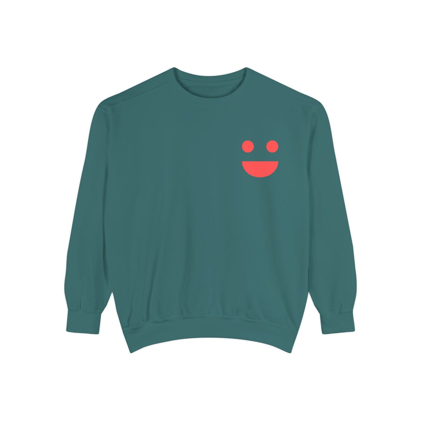 Sweatshirt — 'Small Miracles in Life Exist' Colorblock Smile Crewneck