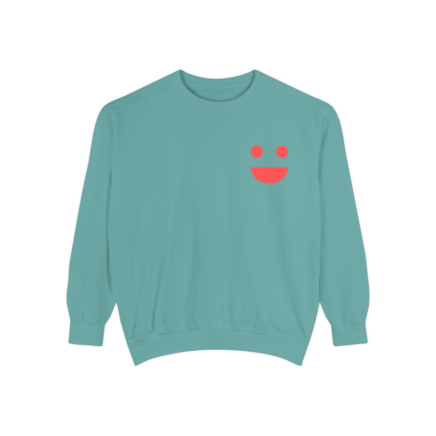 Sweatshirt — 'Small Miracles in Life Exist' Colorblock Smile Crewneck