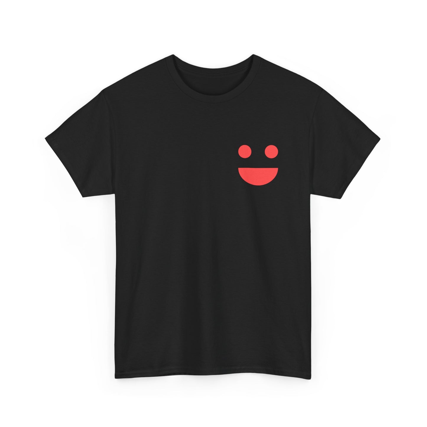 T-Shirt — “SMILE” Small Miracles In Life Exist Back Print, Minimal Smile Front