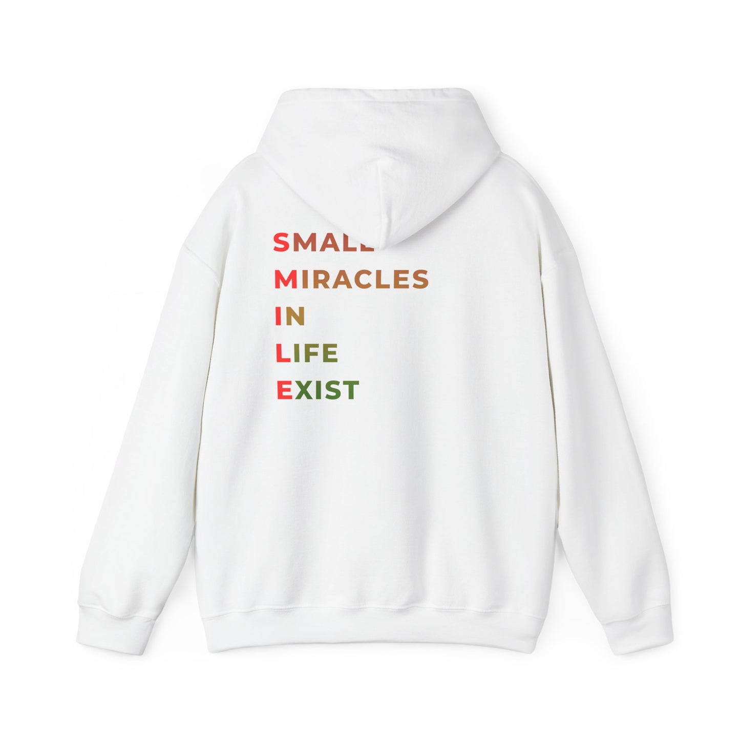 Hoodie — 'Small Miracles In Life Exist' Minimal Smiley Pullover