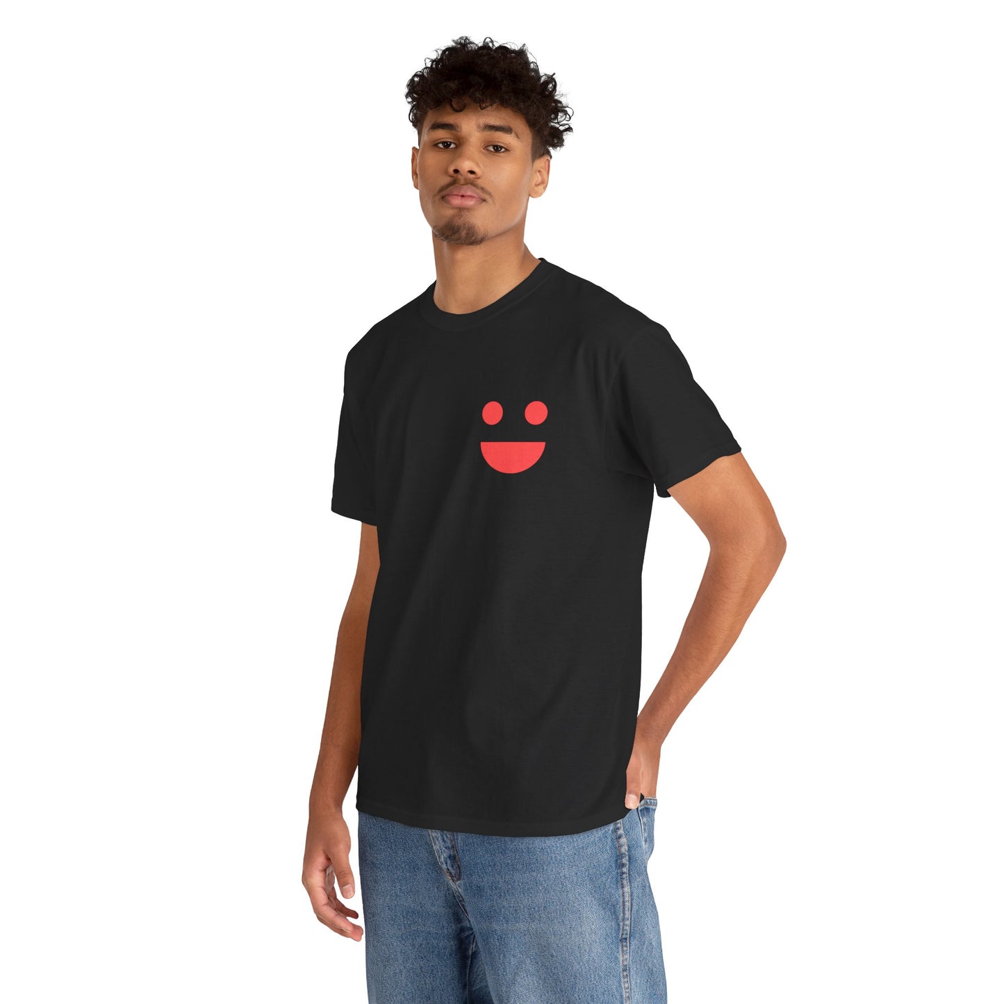 T-Shirt — “SMILE” Small Miracles In Life Exist Back Print, Minimal Smile Front