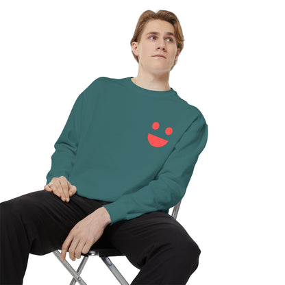 Sweatshirt — 'Small Miracles in Life Exist' Colorblock Smile Crewneck