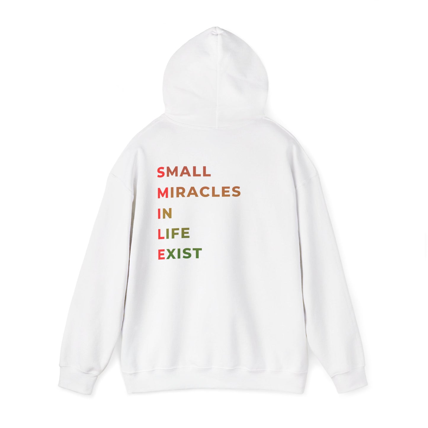 Hoodie — 'Small Miracles In Life Exist' Minimal Smiley Pullover