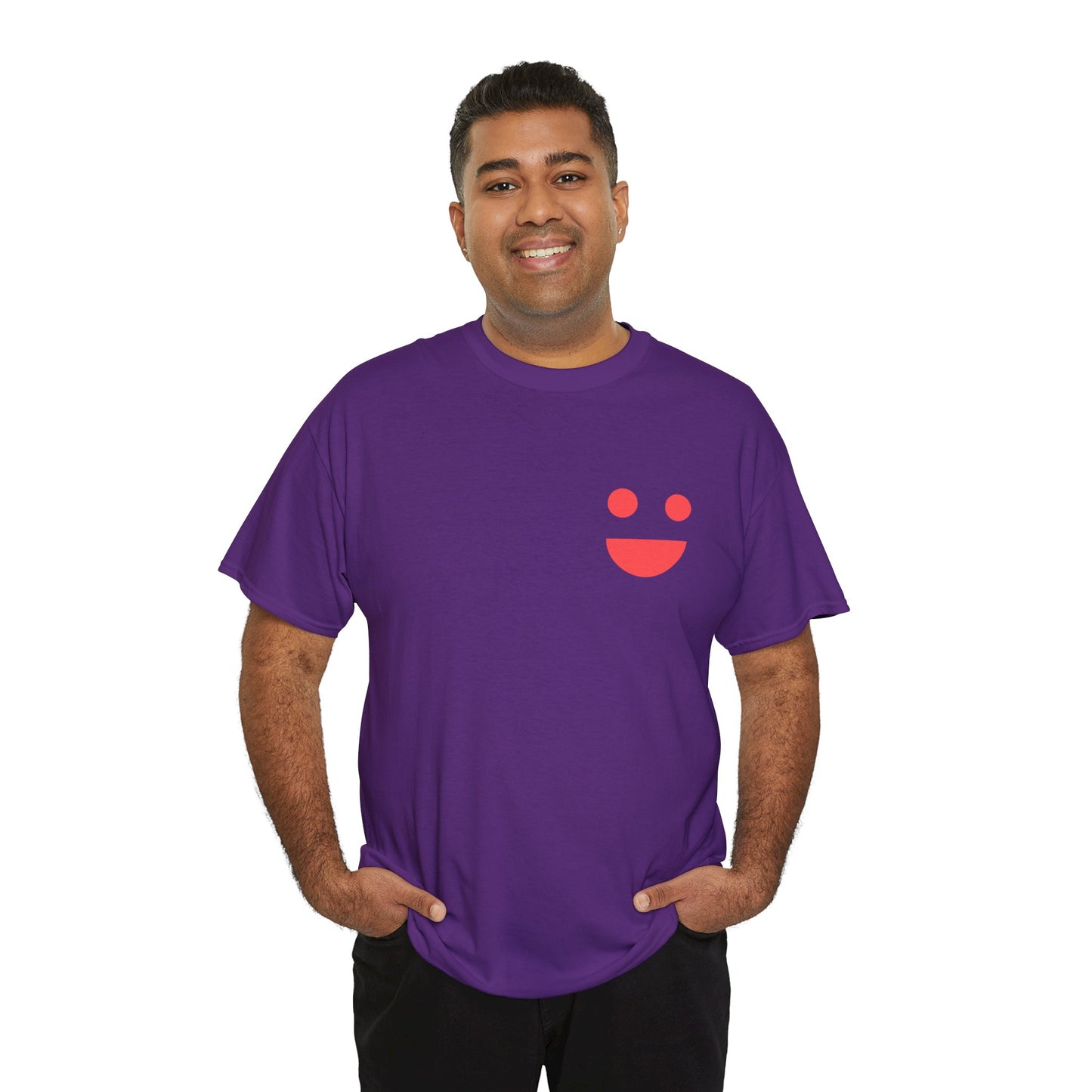 T-Shirt — “SMILE” Small Miracles In Life Exist Back Print, Minimal Smile Front