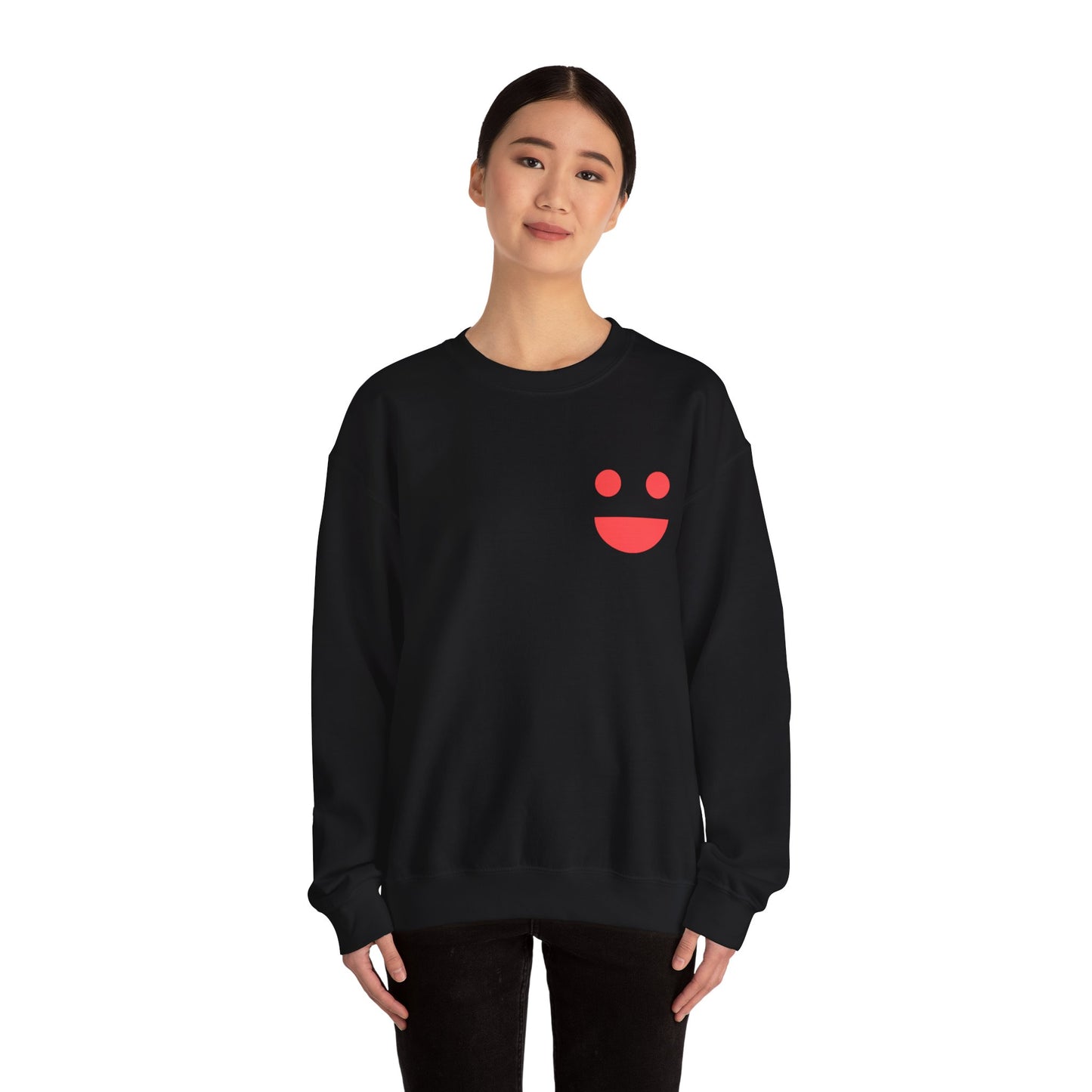 Crewneck Sweatshirt — "SMILE" Colorblock Back Print (Small Miracles In Life Exist)