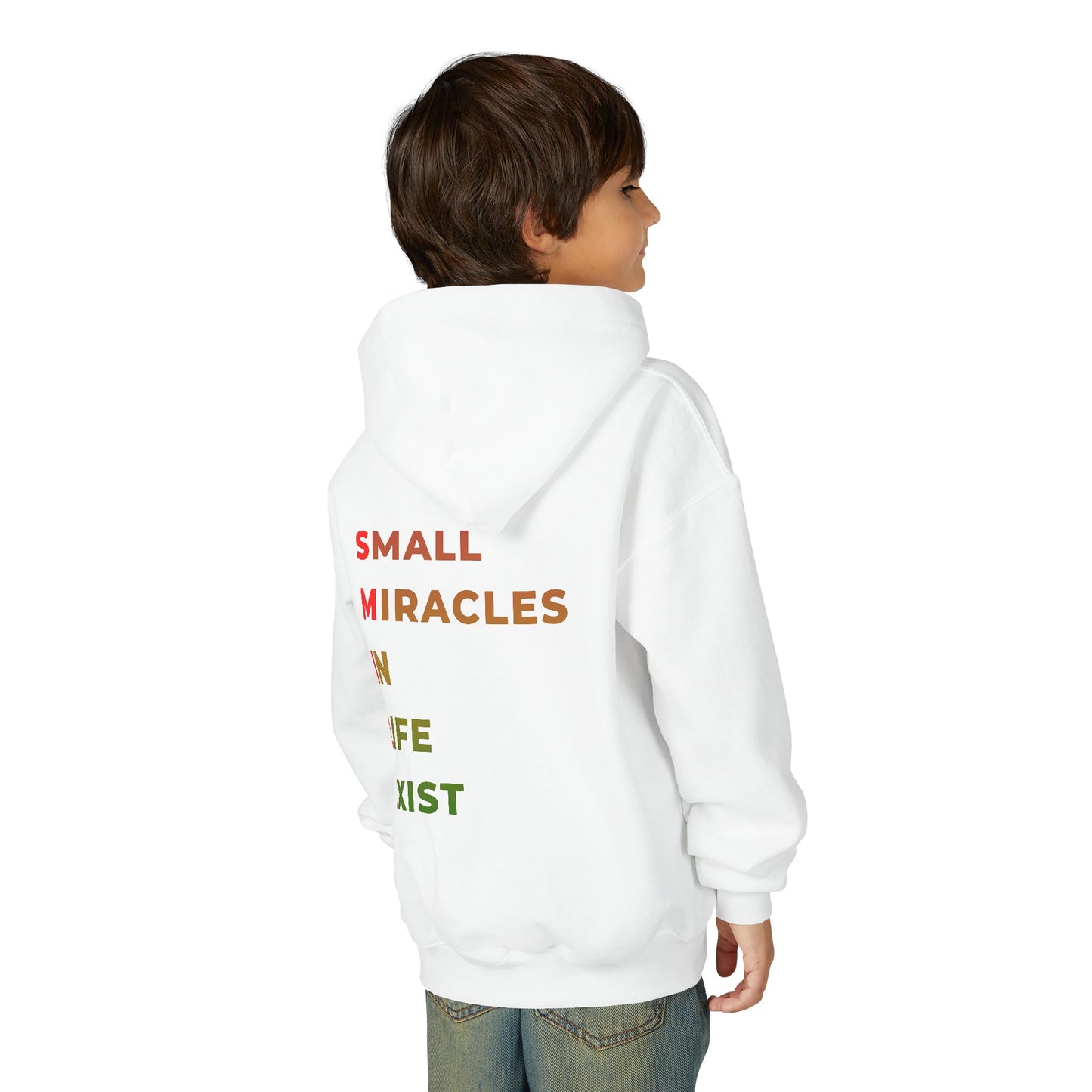Youth Hoodie - 'Smile: Small Miracles In Life Exist' Positive Graphic Hoodie