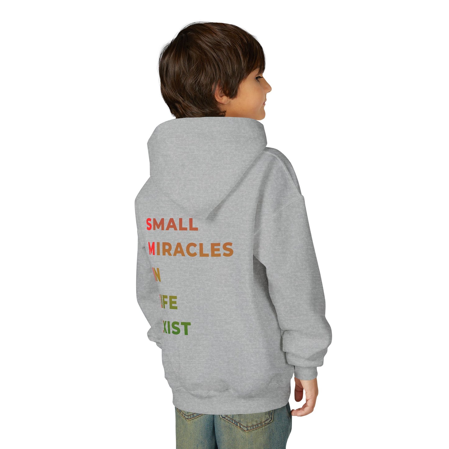 Youth Hoodie - 'Smile: Small Miracles In Life Exist' Positive Graphic Hoodie