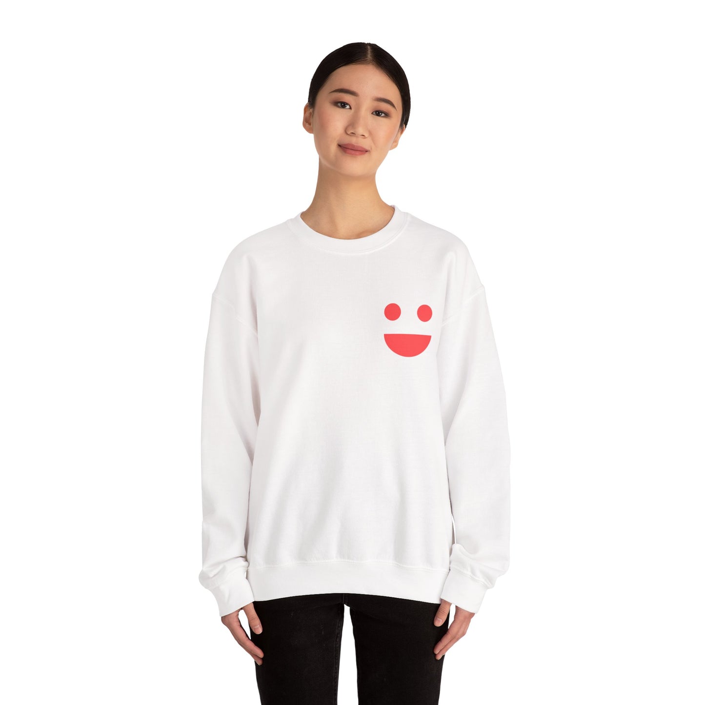 Crewneck Sweatshirt — "SMILE" Colorblock Back Print (Small Miracles In Life Exist)