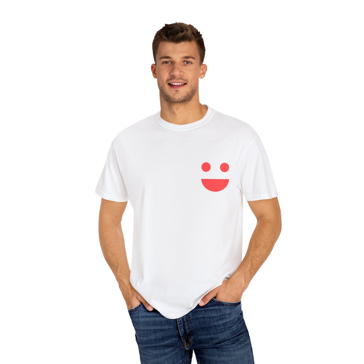 Smile Pocket Tee — “Small Miracles in Life Exist” Inspirational Graphic T-Shirt