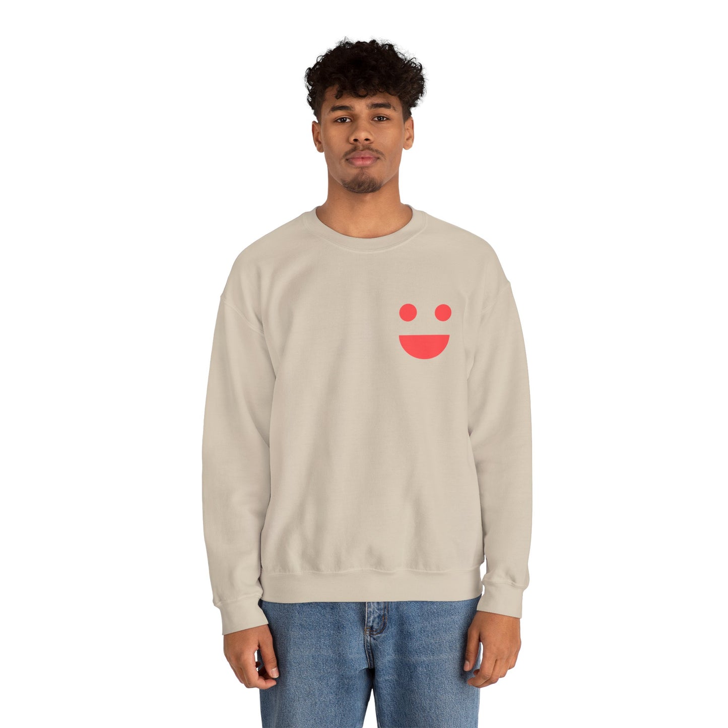 Crewneck Sweatshirt — "SMILE" Colorblock Back Print (Small Miracles In Life Exist)