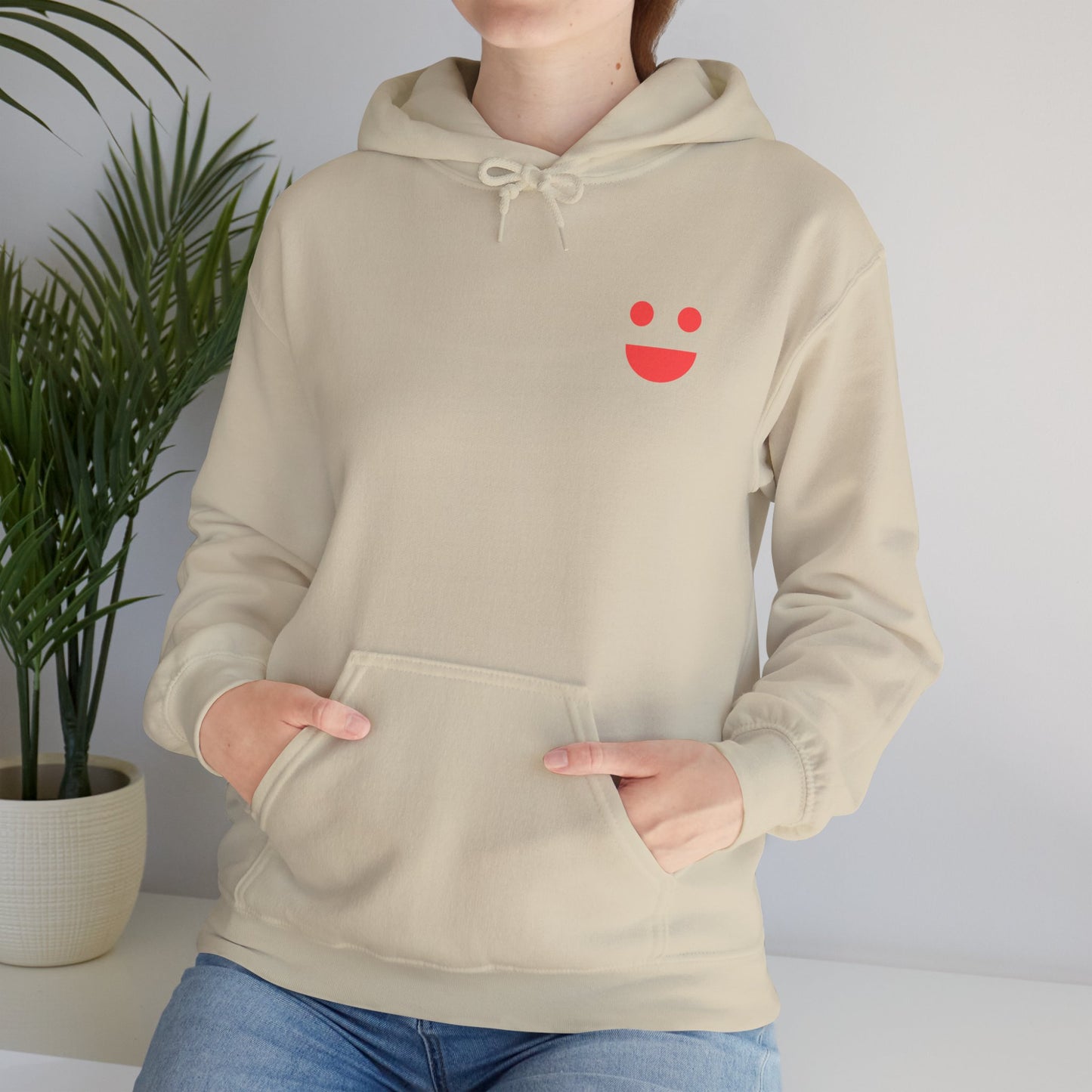 Hoodie — 'Small Miracles In Life Exist' Minimal Smiley Pullover