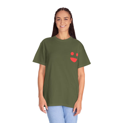 Smile Pocket Tee — “Small Miracles in Life Exist” Inspirational Graphic T-Shirt