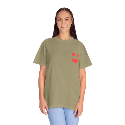 Smile Pocket Tee — “Small Miracles in Life Exist” Inspirational Graphic T-Shirt