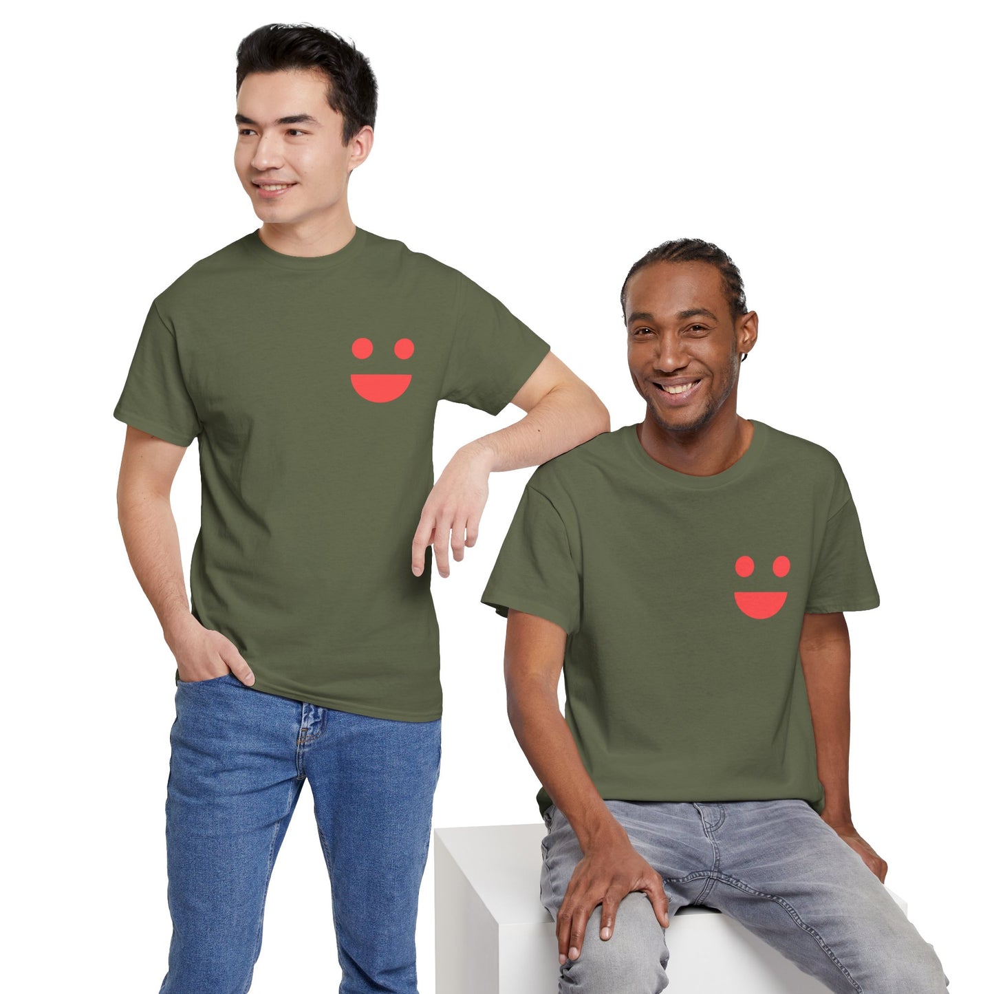 T-Shirt — “SMILE” Small Miracles In Life Exist Back Print, Minimal Smile Front