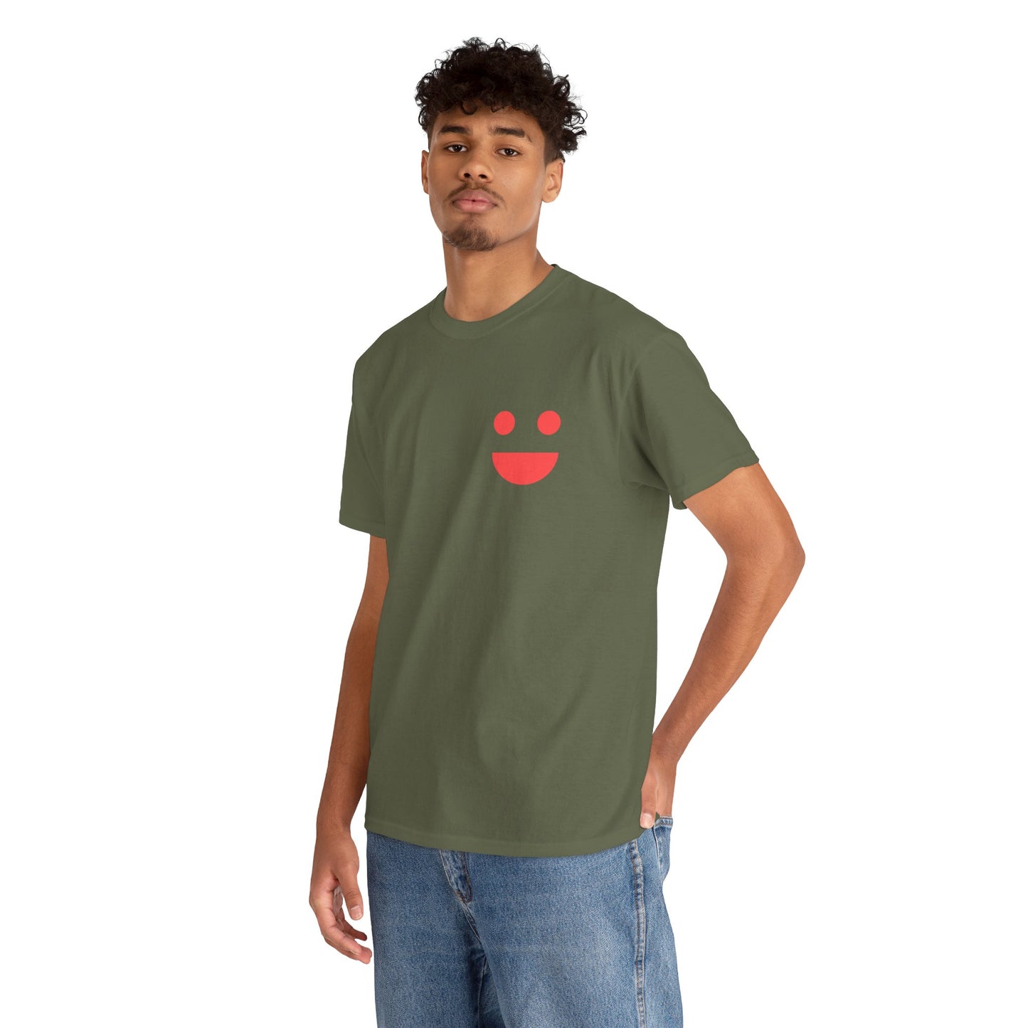 T-Shirt — “SMILE” Small Miracles In Life Exist Back Print, Minimal Smile Front