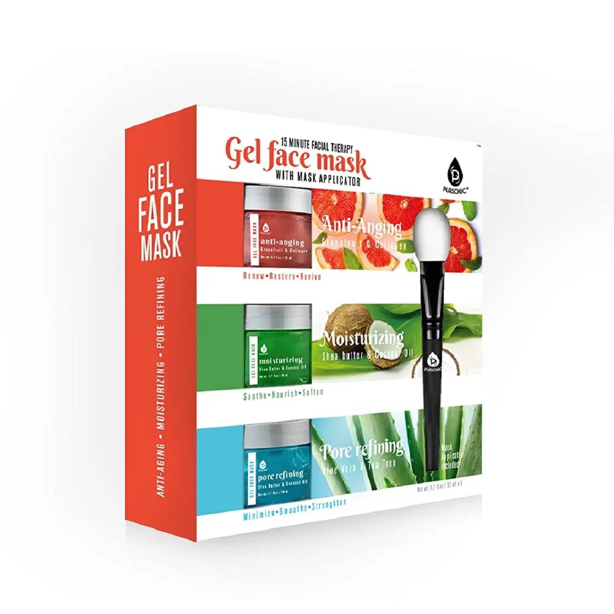 3 Pack Facial Therapy Gel Face Mask With Mask Applicator - DCCXIV.store