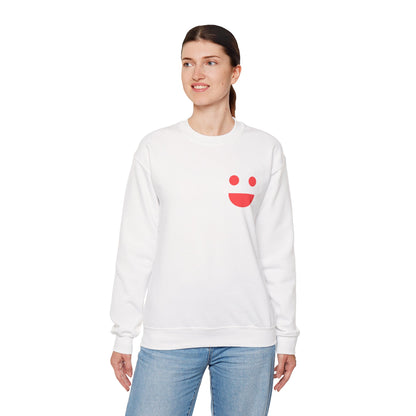 Crewneck Sweatshirt — "SMILE" Colorblock Back Print (Small Miracles In Life Exist)