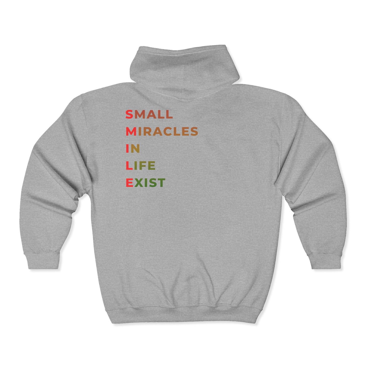 Small Miracles Zip Hoodie — 'Small Miracles in Life Exist' Motivational Full‑Zip Sweatshirt