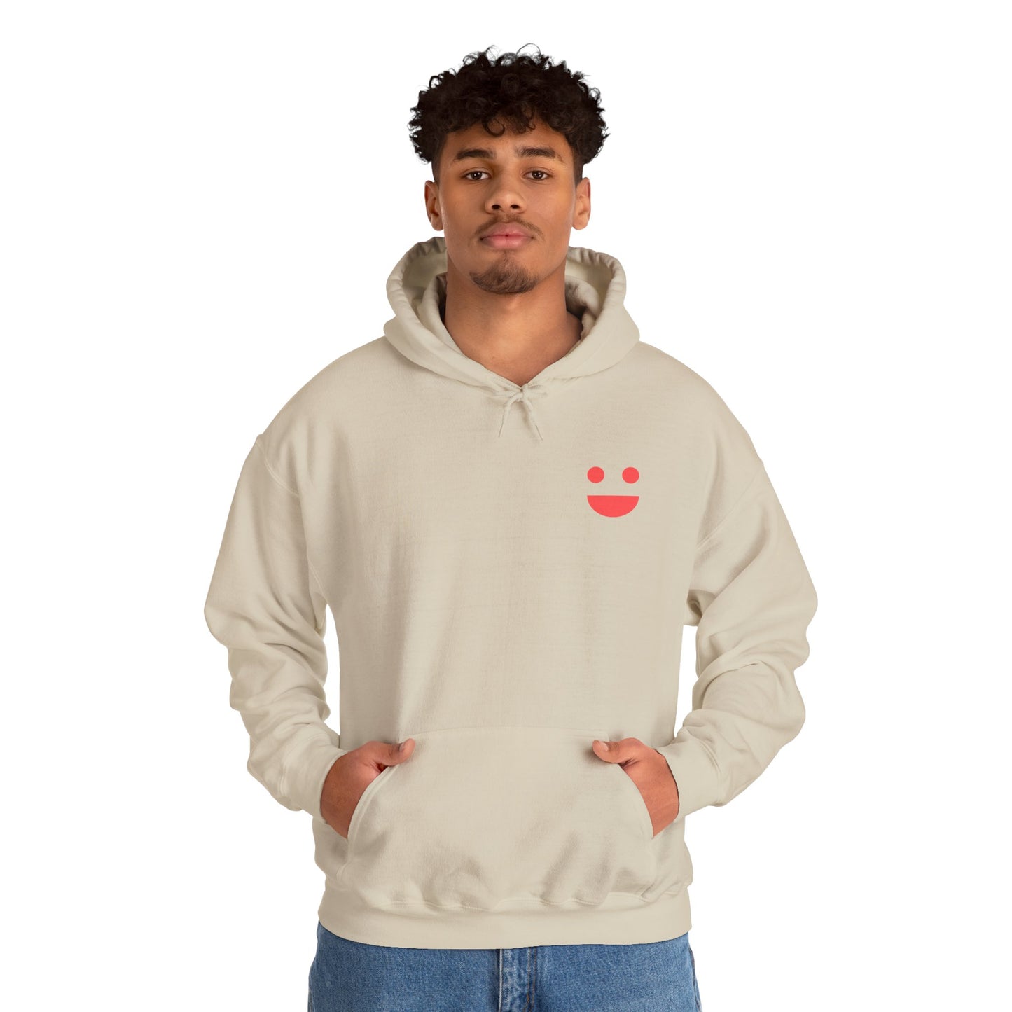 Hoodie — 'Small Miracles In Life Exist' Minimal Smiley Pullover
