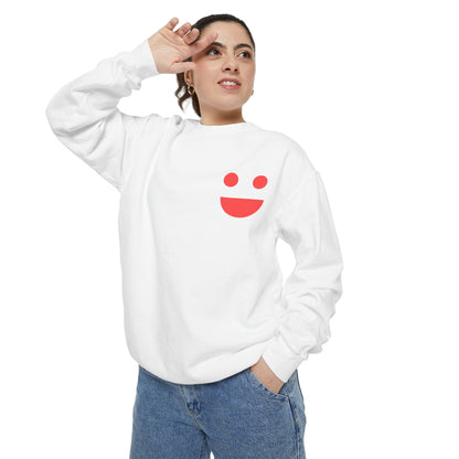 Sweatshirt — 'Small Miracles in Life Exist' Colorblock Smile Crewneck