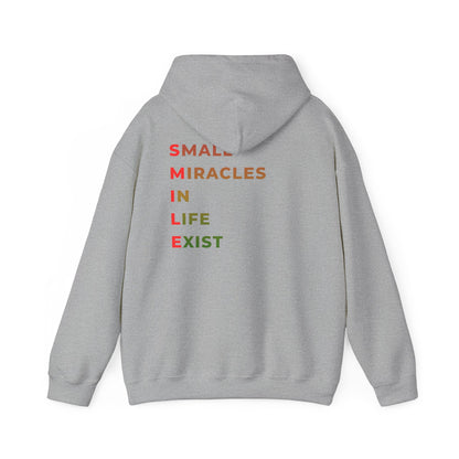 Hoodie — 'Small Miracles In Life Exist' Minimal Smiley Pullover
