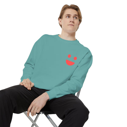 Sweatshirt — 'Small Miracles in Life Exist' Colorblock Smile Crewneck