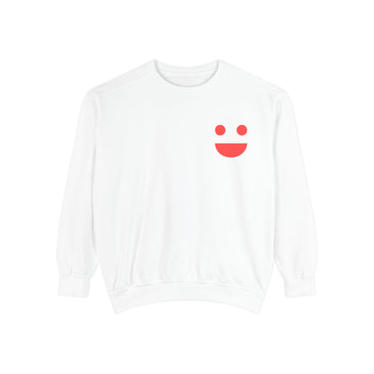 Sweatshirt — 'Small Miracles in Life Exist' Colorblock Smile Crewneck