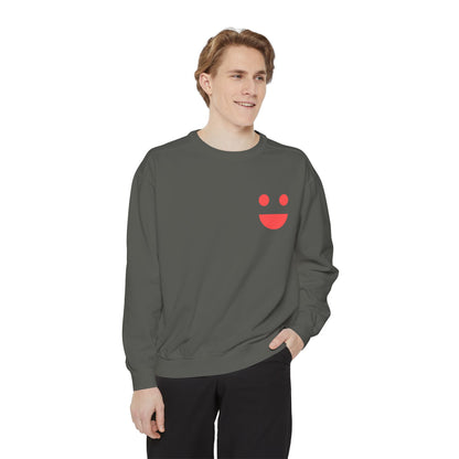 Sweatshirt — 'Small Miracles in Life Exist' Colorblock Smile Crewneck