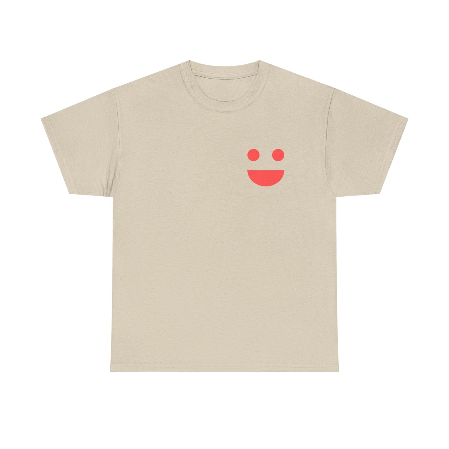 T-Shirt — “SMILE” Small Miracles In Life Exist Back Print, Minimal Smile Front