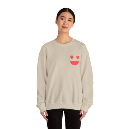 Crewneck Sweatshirt — "SMILE" Colorblock Back Print (Small Miracles In Life Exist)