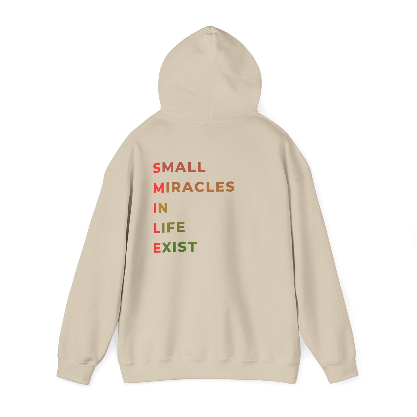 Hoodie — 'Small Miracles In Life Exist' Minimal Smiley Pullover