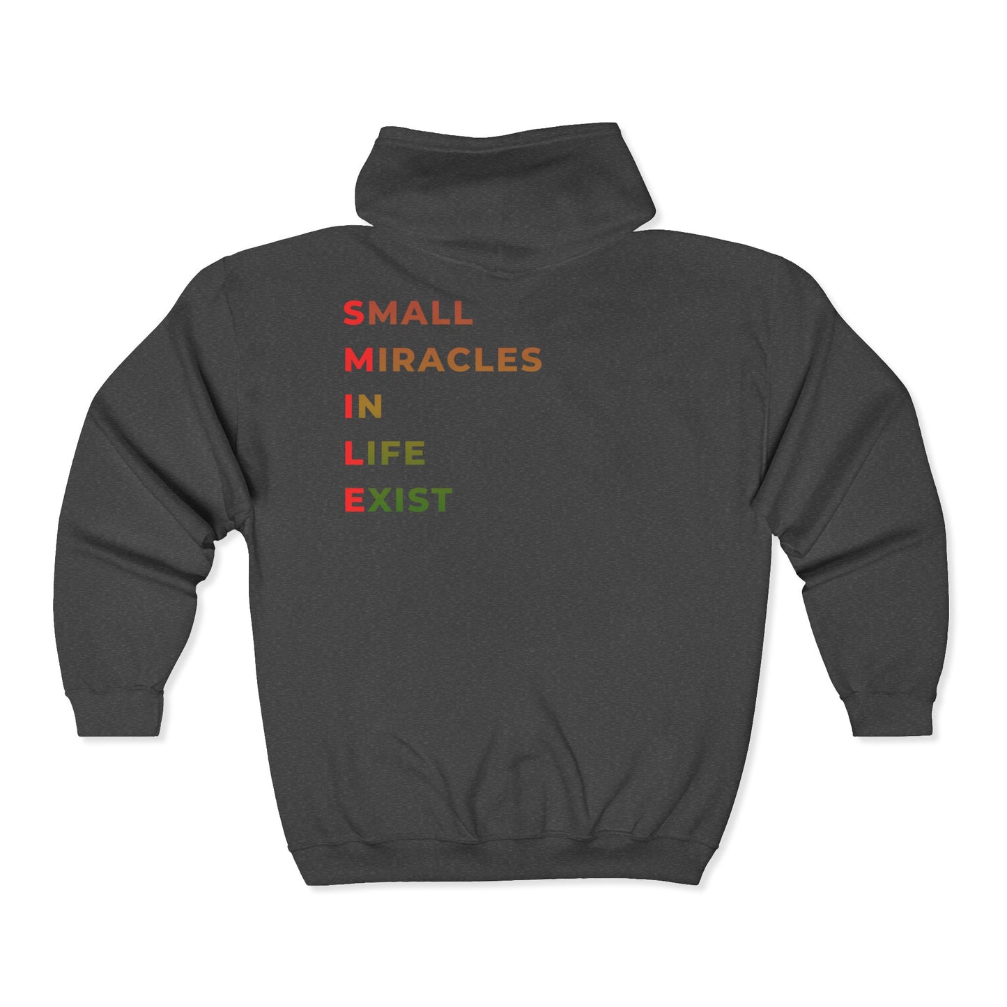 Small Miracles Zip Hoodie — 'Small Miracles in Life Exist' Motivational Full‑Zip Sweatshirt