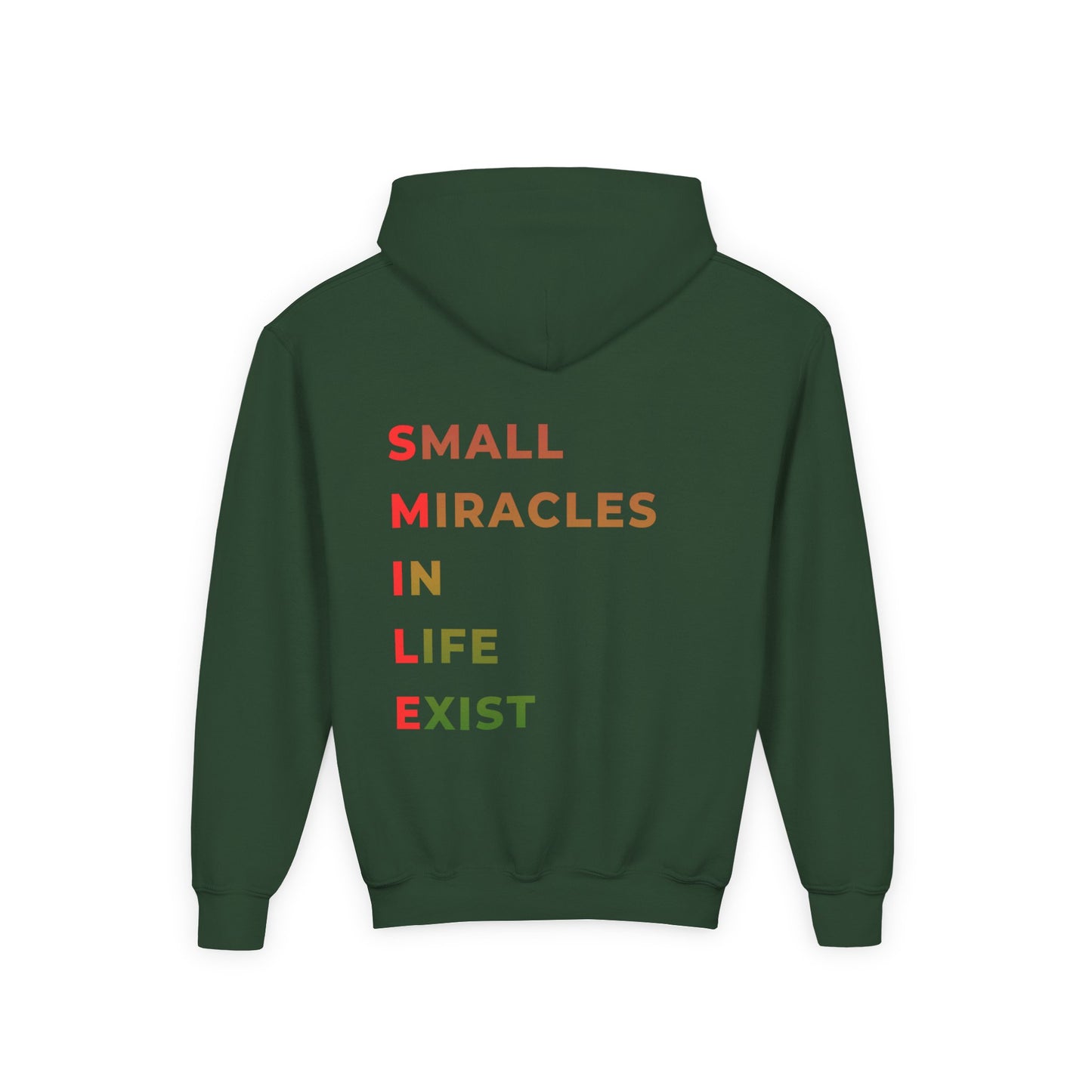 Youth Hoodie - 'Smile: Small Miracles In Life Exist' Positive Graphic Hoodie