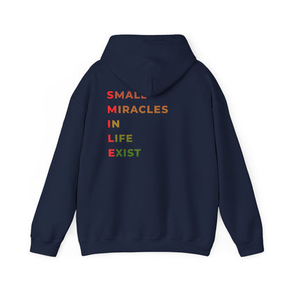 Hoodie — 'Small Miracles In Life Exist' Minimal Smiley Pullover