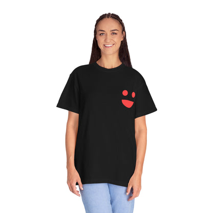 Smile Pocket Tee — “Small Miracles in Life Exist” Inspirational Graphic T-Shirt