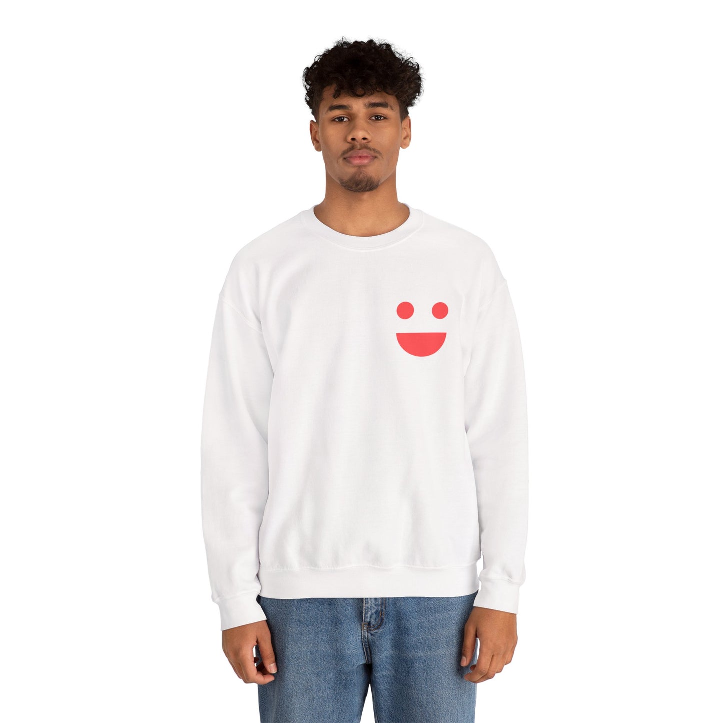 Crewneck Sweatshirt — "SMILE" Colorblock Back Print (Small Miracles In Life Exist)