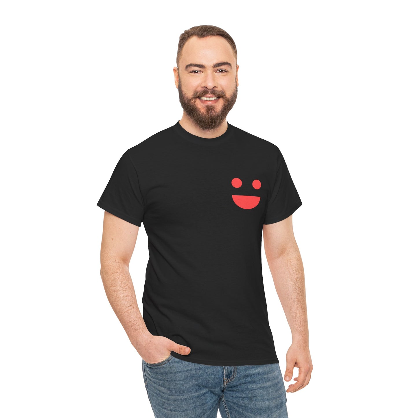 T-Shirt — “SMILE” Small Miracles In Life Exist Back Print, Minimal Smile Front
