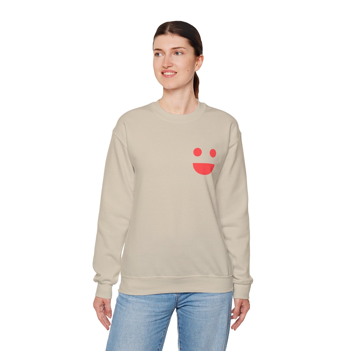 Crewneck Sweatshirt — "SMILE" Colorblock Back Print (Small Miracles In Life Exist)